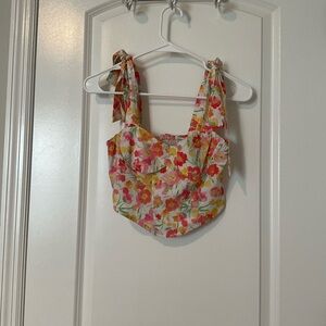 SHEIN Floral Crop Top - Multicolor